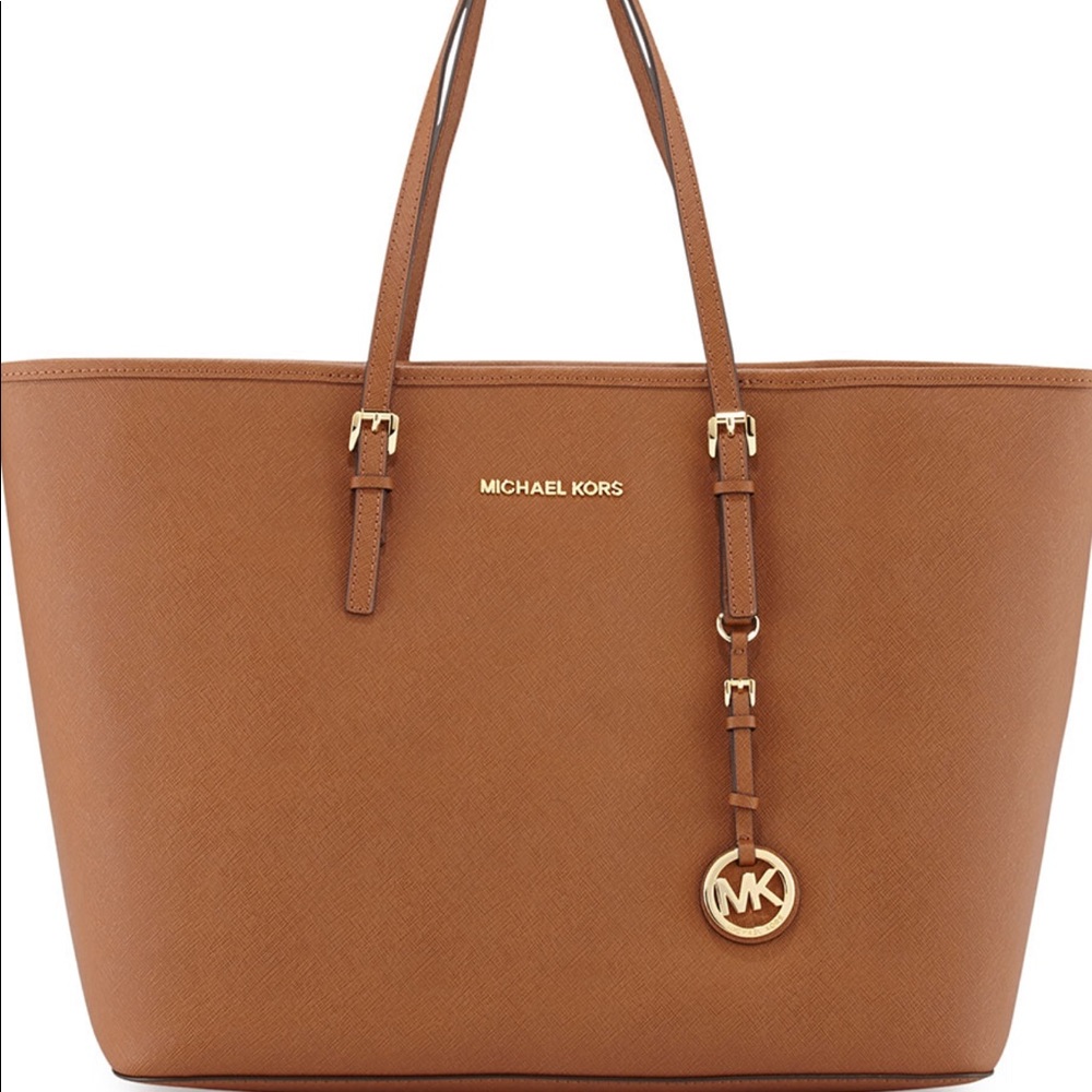 Michael Kors Large Jet Set Saffiano Tote Brown
